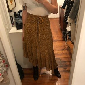 Reformation Yellow Daisy Wrap Skirt
